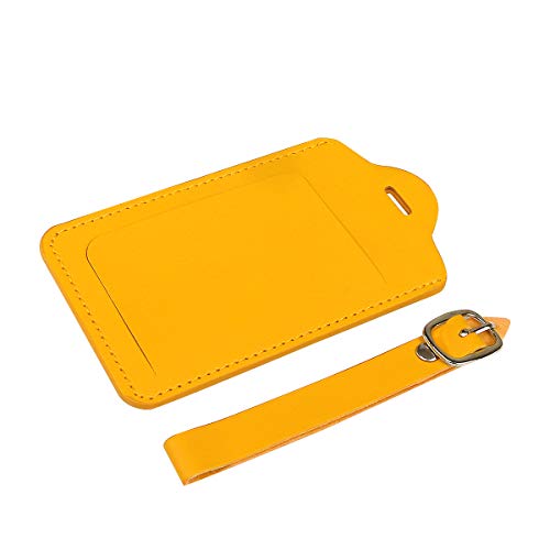 flintronic® Etiquetas de Equipaje, 2 PCS Etiquetas de Equipaje, Etiquetas de Identificación de Maleta, Etiquetas de Maletas de Equipaje, para Evitar la Pérdida de Bolsas y Maletas - Amarillo