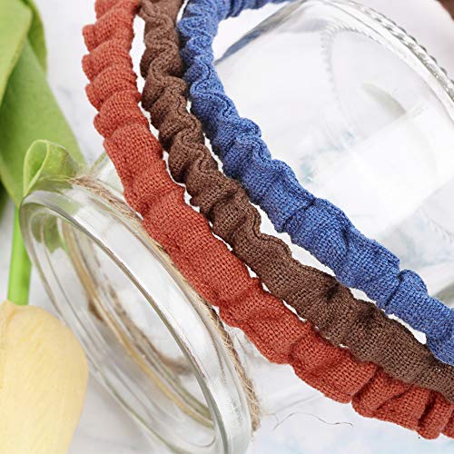 FLOFIA 10 pcs Diademas Pelo Mujer Fina de Tela con Arrugas Turbantes Pelo Banda Cinta Headbands Elásticas Multicolor Accesorios para Cabello Cabeza para Mujer Chica
