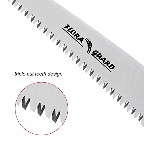 FLORA GUARD Sierra de Mano Plegable, Serrucho de Poda Plegable (Rojo)