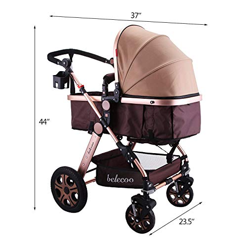 FlowerW Cochecito de Bebé 78 x 60 x 107 CM, Carrito Bebé Silla de Paseo 78 x 60 x 107 CM, con Carro Multiuso, Silla de Paseo Ligera, Carro bebe, Carritos para Muñecas Plegado