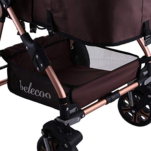 FlowerW Cochecito de Bebé 78 x 60 x 107 CM, Carrito Bebé Silla de Paseo 78 x 60 x 107 CM, con Carro Multiuso, Silla de Paseo Ligera, Carro bebe, Carritos para Muñecas Plegado