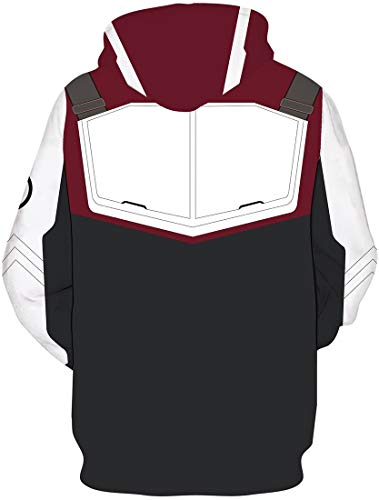 FLYCHEN Hombre Sudadera con Capucha 3D Impreso Avengers Endgame Film Superhero Men's Hoodie Personalizado - Burgundy 2-5XL
