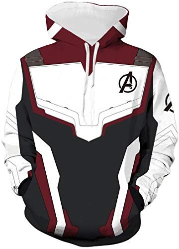 FLYCHEN Hombre Sudadera con Capucha 3D Impreso Avengers Endgame Film Superhero Men's Hoodie Personalizado - Burgundy 2-5XL
