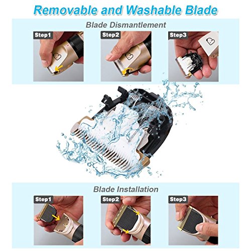 Focuspet Cortapelos para Perro, Profesionales para Perros Gatos Mascotas, Bajo Ruido Peine de Guía Ajustable Peluquería para Mascotas, Recortadora para Perros Clippers para Animal Belleza