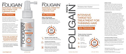 FOLIGAIN - Tratamiento de regeneración capilar para hombres con 10% de trioxidil - 59 ml.