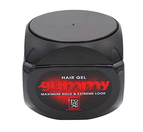 Fonex Gummy - Gel para el cabello (clásico) y Spiky (queratina, 500 ml), color rojo