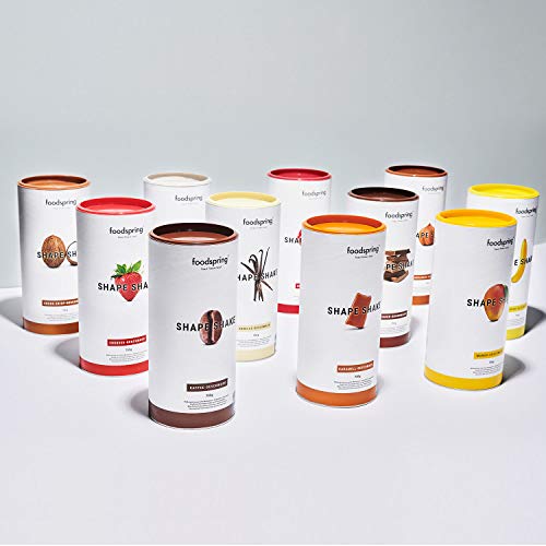 foodspring Muestras de Shape Shake, Mezcla de sabores, 15 x 30g, Batido saciante, 100% proteína de suero de leche en polvo, Enriquecido con L-carnitina (quema grasas)