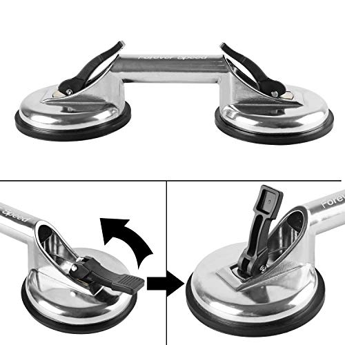 Forever Speed 2x 100 kg Ventosa doble para cristal coche 120 mm Extractor de Paneles