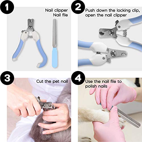 Fostoy Grinder de Uñas para Perros, Grinder para Lima de Uñas para Mascotas Recortador de Uñas para Mascotas, Cortapelos de Uñas Recargables USB Ultra Silenciosos Cuidado de Garras para Mascotas