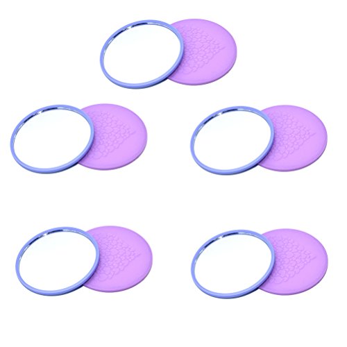 Frcolor MiniI Espejo de Bolsillo Redondo Herramientas de Maquillaje Color y Patrón Aleatorio 24 Piezas