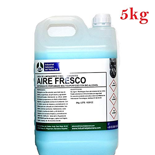 Fregasuelos Bio-alcohol AIRE FRESCO 5 L,Detergente limpiador con bioalcohol, de pH neutro y agradablemente perfumado