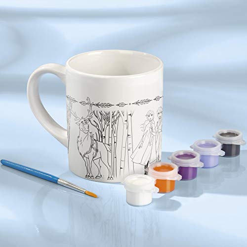 Frozen II- Tasse Zum Bemalen Disney Taza para Colorear (6 Colores Diferentes, Pincel, Regalo para niñas), Multicolor (TM Essentials 680760) , color/modelo surtido