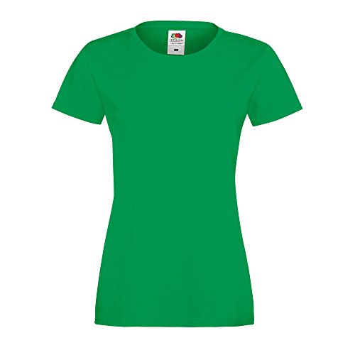 Fruit of the Loom 61414 Womens Short Sleeve Ladies Softspun T-Shirt tee - Kelly Green - Small