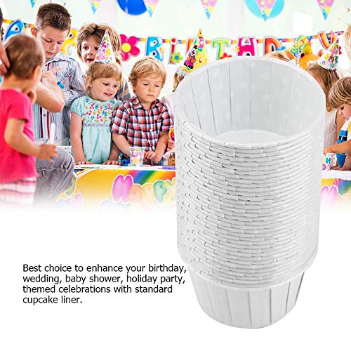 FTVOGUE 100 UNIDS Baking Cups Cupcake Liners, Round Cake Baking Cups Muffin Moldes para Bodas de Fiesta, Decoración de Cumpleaños(01)