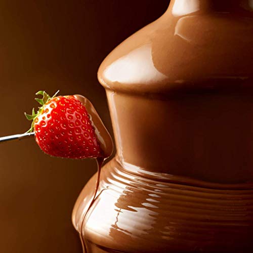 Fuente de Chocolate Gourmet Global Mini Juego de Fondue con Bandeja de Servicio incluida | Máquina eléctrica de 3 Niveles con Base de Olla de fusión | Función de Mantener el Calor