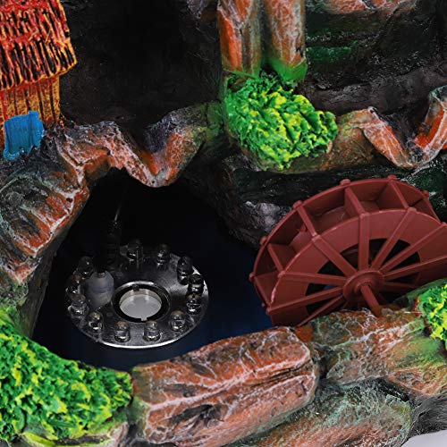 Fuente de Escritorio Cascada con Bola Brillante LED, Paisaje simulado con árboles Artificiales, rocosas y pecera, Nature's Garden, para Sala de Estar, decoración de Oficina(UE)