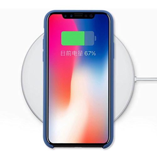 Funda iPhone X, Slim Líquido de Silicona Gel Carcasa Anti-Rasguño y Resistente Huellas Dactilares Totalmente Protectora Caso Cover Case para Apple iPhone X.(X 5.8, Azul)
