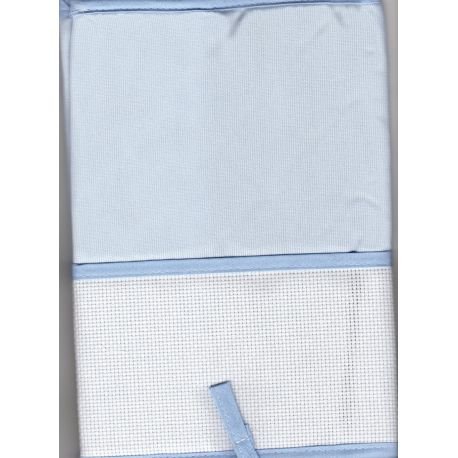 Funda para cartilla de salud de punto de cruz, color azul