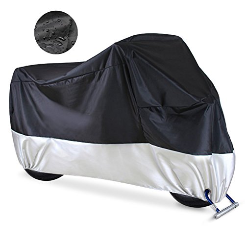 Funda para Motocicleta£¬Medida 245 x 105 x 125 cm, 2 Orificios de Ajuste, pa?os para Motocicletas Cubierta de 190T Cubierta de Polvo Anti-UV para Scooter de Bicicleta para Exteriores