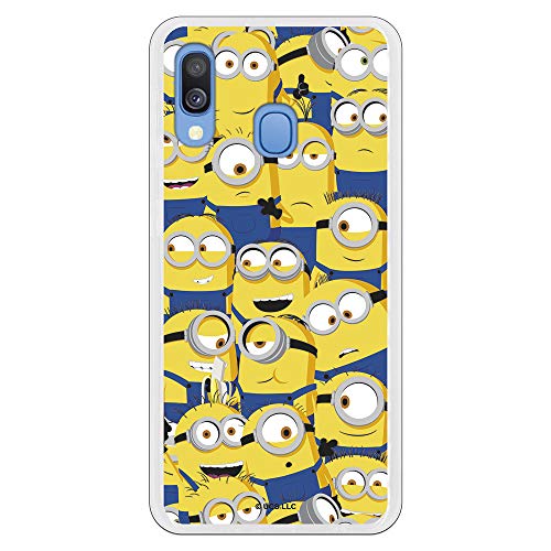Funda para Samsung Galaxy A20E Oficial de Los Minions Los Minions Caras para Proteger tu móvil. Carcasa para Samsung de Silicona Flexible con Licencia Oficial de Universal.