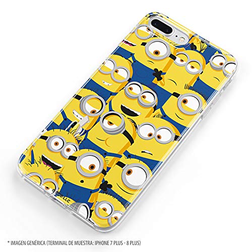 Funda para Samsung Galaxy A50 Oficial de Los Minions Los Minions Caras para Proteger tu móvil. Carcasa para Samsung de Silicona Flexible con Licencia Oficial de Universal.