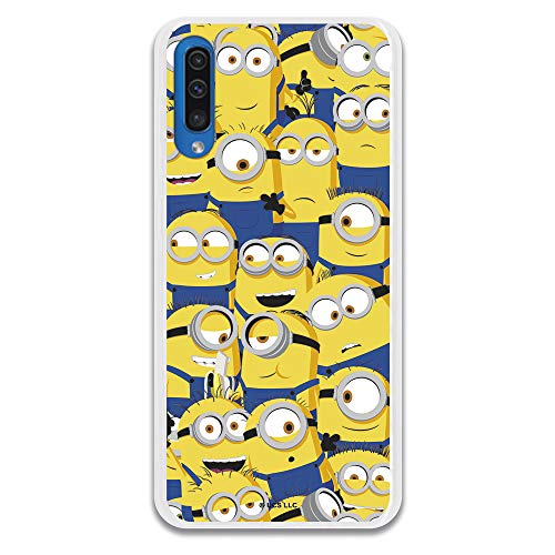 Funda para Samsung Galaxy A50 Oficial de Los Minions Los Minions Caras para Proteger tu móvil. Carcasa para Samsung de Silicona Flexible con Licencia Oficial de Universal.