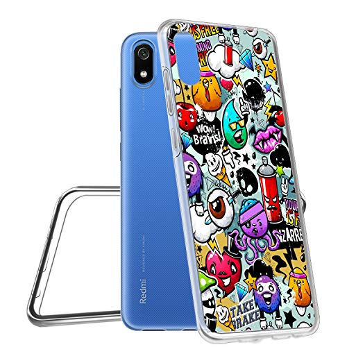 Funda para Xiaomi Redmi 7A, Transparente TPU Silicona + PC Ingles Silicona 2 en 1 360°Full Body Anti-Arañazos Protectora Carcasa Case Cover para Xiaomi Redmi 7A