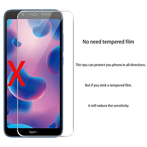 Funda para Xiaomi Redmi 7A, Transparente TPU Silicona + PC Ingles Silicona 2 en 1 360°Full Body Anti-Arañazos Protectora Carcasa Case Cover para Xiaomi Redmi 7A