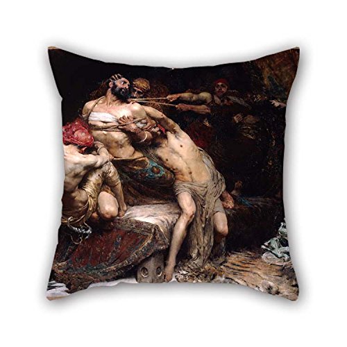 Fundas de almohada de pintura al óleo Salomón J Solomon – Samson para café casa San Valentín silla de comedor salón 16 x 16 "/40 por 40 cm (dos lados)