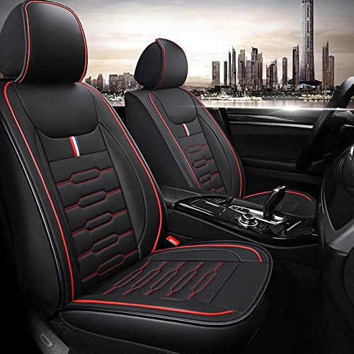 Fundas Universales De Cuero Para Asiento De Coche Para Silla De Vehículo Protector Para Toyota Avensis Chr Hilux Juke Navara Qashqai Cx-3 Outlander Nxe,Black and red