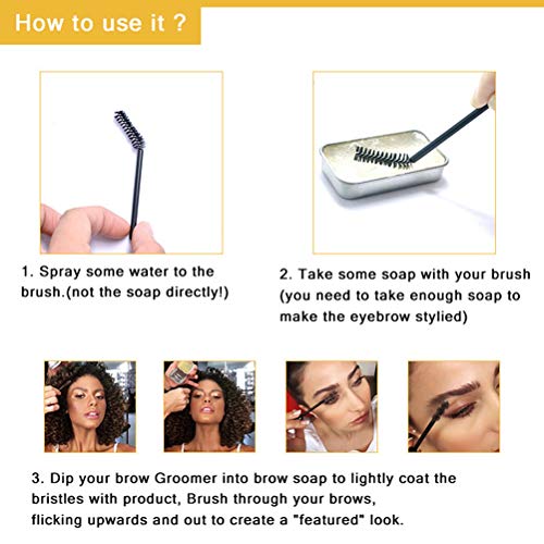 FuYouTa Jabón de cejas Jabón en gel para cejas Jabón de cejas 3D con cepillo Jabón para cejas Jabón de cejas de larga duración