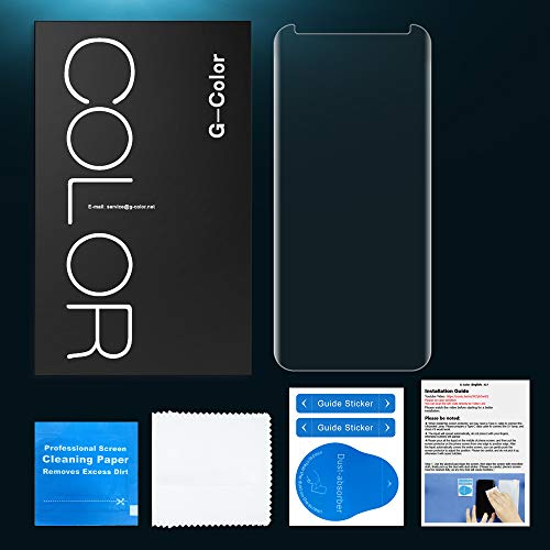 G-Color Galaxy S9 Protector Pantalla, [Alta Viscosidad], Cristal Vidrio Templado de 3D [Cobertura [Anti-Choque][Alta Sensibilidad] Protector de Pantalla para Samsung Galaxy S9