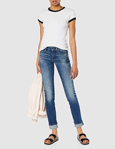G-STAR RAW 3301 Deconstructed Mid Waist Straight Vaqueros, Azul (medium aged A670-071), 23W / 34L para Mujer