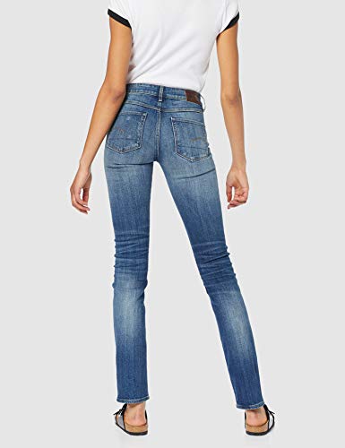 G-STAR RAW 3301 Deconstructed Mid Waist Straight Vaqueros, Azul (medium aged A670-071), 23W / 34L para Mujer