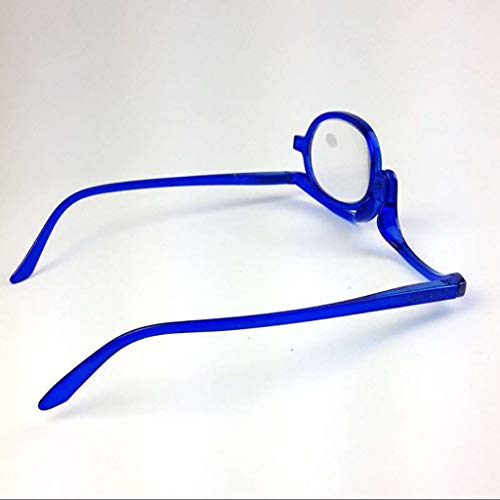 Gafas de Maquillaje para Mujer Monóculos de Maquillaje Diseño de Marco Completo Duradero a Prueba de caídas Gafas giratorias de Lupa de Maquillaje Azul + 1.5, 2.0, 2.5Dioptrías Gafas de Lectura