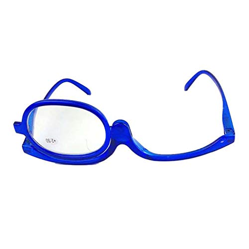 Gafas de Maquillaje para Mujer Monóculos de Maquillaje Diseño de Marco Completo Duradero a Prueba de caídas Gafas giratorias de Lupa de Maquillaje Azul + 1.5, 2.0, 2.5Dioptrías Gafas de Lectura