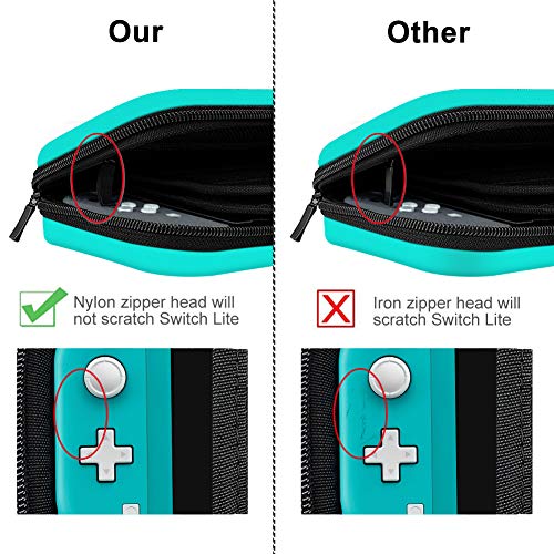 GameHome Compatible para Nintendo Switch Lite Funda Protectora, Ligera Rígida Estuche con 16 Cartuchos de Tarjetas de Juego Funda Compatible con Nintendo Switch Lite Consola y Accesorios (Turquesa)