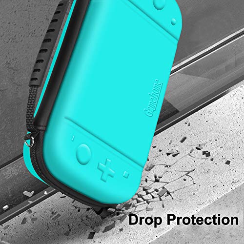 GameHome Compatible para Nintendo Switch Lite Funda Protectora, Ligera Rígida Estuche con 16 Cartuchos de Tarjetas de Juego Funda Compatible con Nintendo Switch Lite Consola y Accesorios (Turquesa)