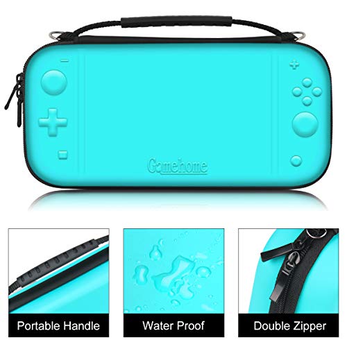 GameHome Compatible para Nintendo Switch Lite Funda Protectora, Ligera Rígida Estuche con 16 Cartuchos de Tarjetas de Juego Funda Compatible con Nintendo Switch Lite Consola y Accesorios (Turquesa)