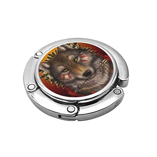 Gancho para bolso de mesa, lobo portátil para colgar bolsas de mano Clips para mujeres titular almacenamiento plegable organizador de escritorio almacenamiento