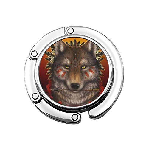 Gancho para bolso de mesa, lobo portátil para colgar bolsas de mano Clips para mujeres titular almacenamiento plegable organizador de escritorio almacenamiento