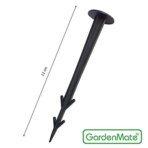 GardenMate 100 Pinchos de sujeción de 12 cm de plástico Negro estabilizado contra UV