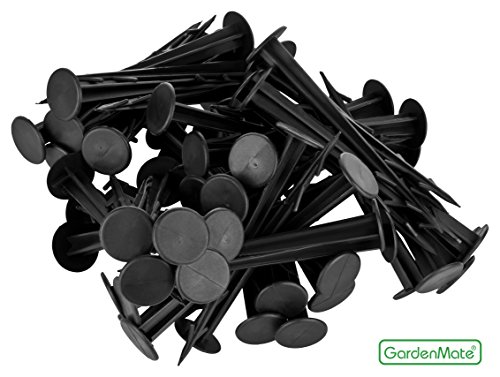 GardenMate 100 Pinchos de sujeción de 12 cm de plástico Negro estabilizado contra UV