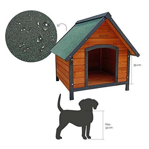 Gardiun KNH1230 - Caseta de Perro de madera Loki a 2 aguas 82x99x86 cm