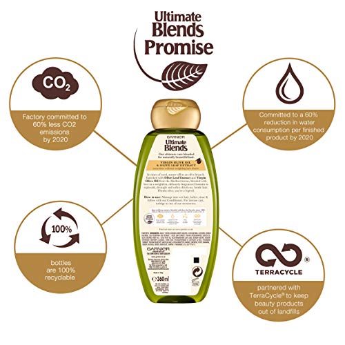 Garnier ultimate blends aceite de oliva seco cabello Champú, 360 ml, pack de 6