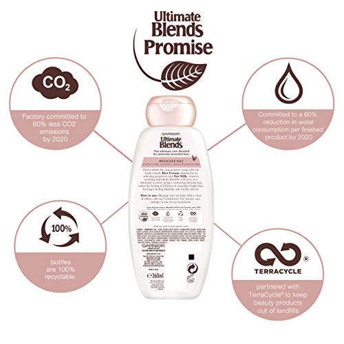 Garnier ultimate blends, avena, leche champú cuero cabelludo sensible, 360 ml, pack de 6