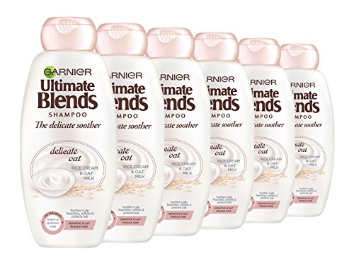 Garnier ultimate blends, avena, leche champú cuero cabelludo sensible, 360 ml, pack de 6