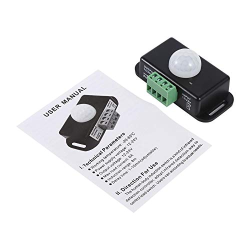 Garosa Sensor de Movimiento Interruptor DC 12V / 24V LED Detector De Cuerpo Infrarrojo PIR Interruptores Automáticos De Iluminación Bombillas Dimmer para Seguridad En El Hogar