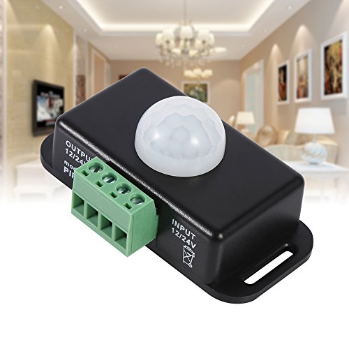 Garosa Sensor de Movimiento Interruptor DC 12V / 24V LED Detector De Cuerpo Infrarrojo PIR Interruptores Automáticos De Iluminación Bombillas Dimmer para Seguridad En El Hogar