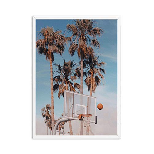GBVC Aro de Baloncesto Paisaje Moderno Arte de Pared póster impresión Lienzo Pintura imágenes para decoración de Sala de estar-50x70cmx3 Piezas sin Marco